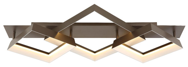 Globo LED Deckenleuchte Syrakus 24W warmweiss Kaffeefarben matt Metall 85x49,5cm