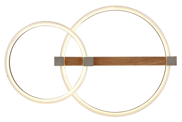 Globo LED Deckenleuchte Fletcher 24W warmweiss Holzoptik dunkel Metall 58x40cm
