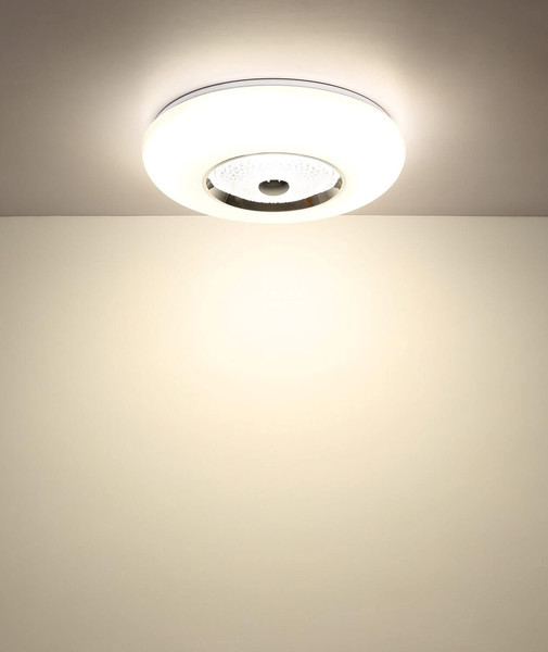 Globo LED Deckenleuchte Graham 36W CCT warm-/neutral-/tageslichtweiss Weiß matt Metall Ø48,5cm