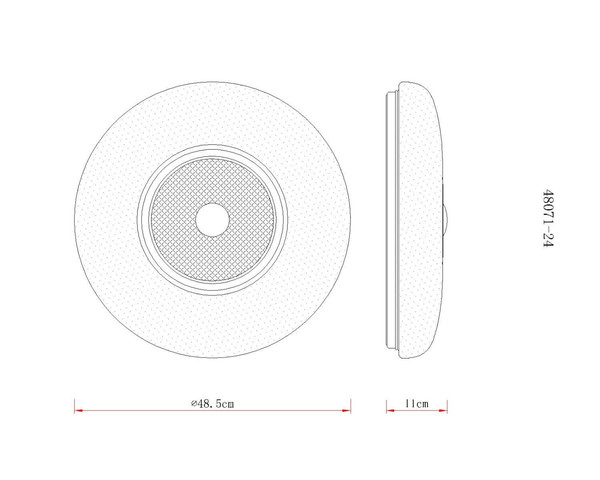 Globo LED Deckenleuchte Graham 36W CCT warm-/neutral-/tageslichtweiss Weiß matt Metall Ø48,5cm