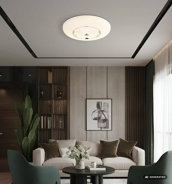 Globo LED Deckenleuchte Graham 48W CCT warm-/neutral-/tageslichtweiss Weiß matt Metall Ø59cm