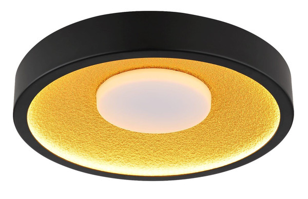Globo LED Deckenleuchte Woki 30W warmweiss Schwarz matt goldfarben matt Metall Ø40cm