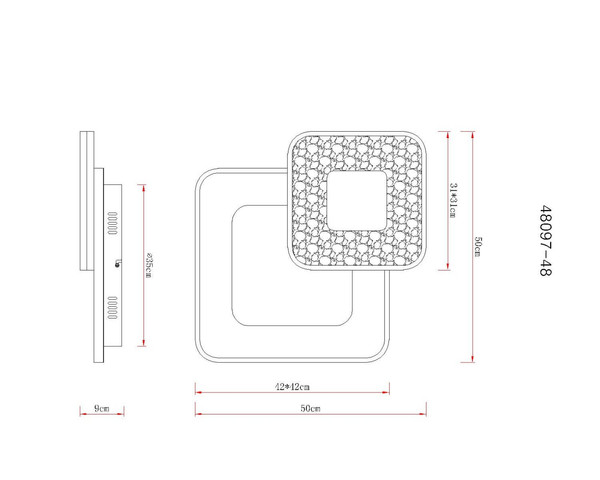 Globo LED Deckenleuchte Mosaiko 48W dimmbar Fernbedienung CCT warm-/tageslichtweiss Weiß matt Metall 50x50cm