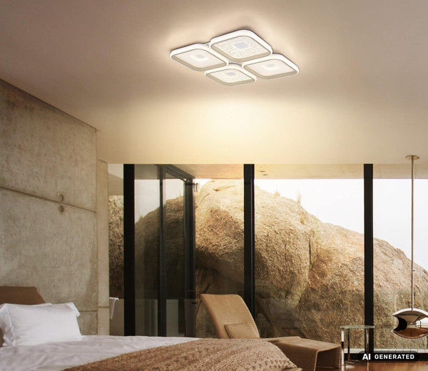Globo LED Deckenleuchte Mosaiko 55W dimmbar Fernbedienung CCT warm-/tageslichtweiss Weiß matt Metall 54x54cm