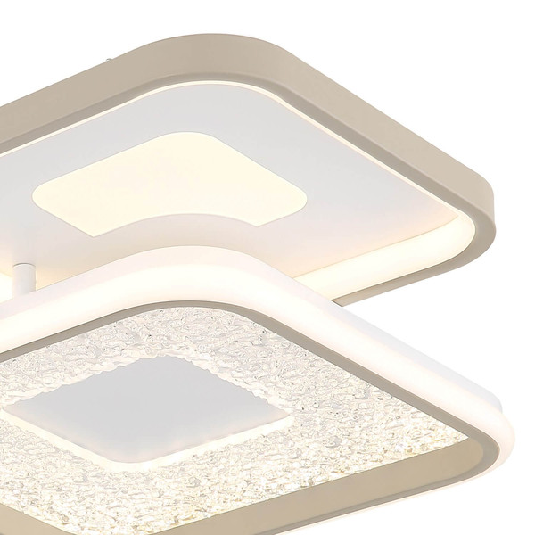 Globo LED Deckenleuchte Mosaiko 55W dimmbar Fernbedienung CCT warm-/tageslichtweiss Weiß matt Metall 65x45,5cm