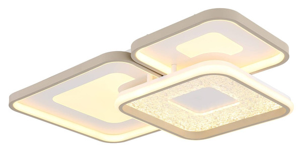 Globo LED Deckenleuchte Mosaiko 55W dimmbar Fernbedienung CCT warm-/tageslichtweiss Weiß matt Metall 65x45,5cm