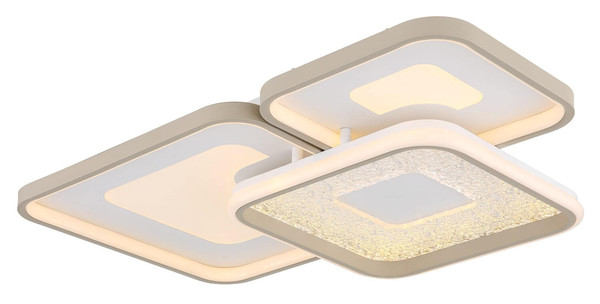 Globo LED Deckenleuchte Mosaiko 55W dimmbar Fernbedienung CCT warm-/tageslichtweiss Weiß matt Metall 65x45,5cm