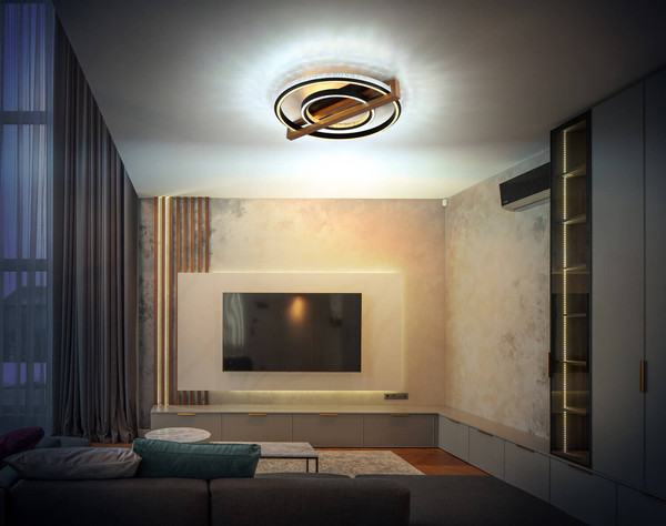 Globo Deloris LED Deckenleuchte 40W CCT Schwarz Matt, Metall Fernbedienung Nachtlicht Memoryfunktion Ø50cm 48137R