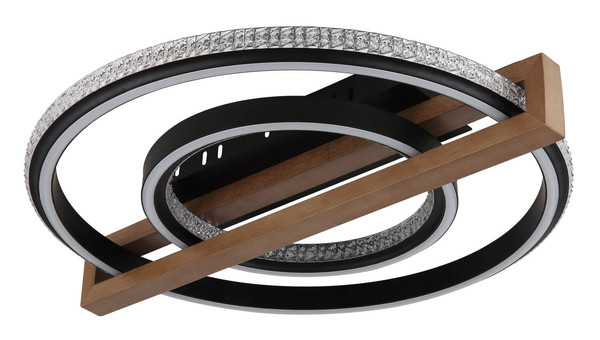 Globo Deloris LED Deckenleuchte 40W CCT Schwarz Matt, Metall Fernbedienung Nachtlicht Memoryfunktion Ø50cm 48137R