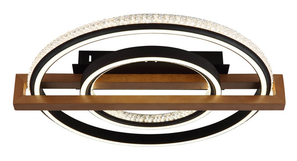 Globo Deloris LED Deckenleuchte 40W CCT Schwarz Matt, Metall Fernbedienung Nachtlicht Memoryfunktion Ø50cm 48137R