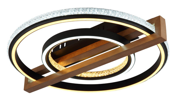 Globo Deloris LED Deckenleuchte 40W CCT Schwarz Matt, Metall Fernbedienung Nachtlicht Memoryfunktion Ø50cm 48137R