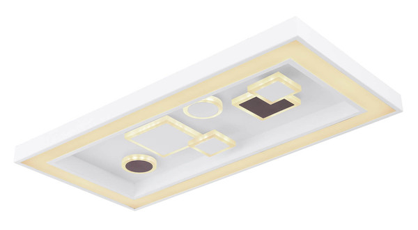 Globo Rabea LED Deckenleuchte 36W CCT Weiß, Metall Fernbedienung Nachtlicht Memoryfunktion 7cm 48289-36