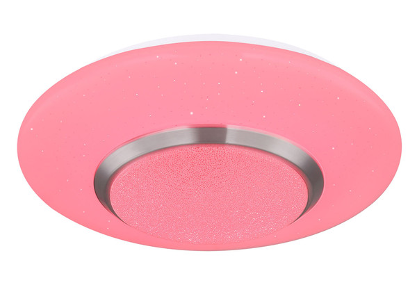 Globo Candida LED Deckenleuchte 18W Warmweiß Weiß, Metall Fernbedienung Nachtlicht Sparkle-Dekor Memoryfunktion Ø34cm 48311-18RGB