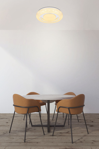 Globo Rada LED Deckenleuchte 24W CCT Weiß, Metall Sparkle-Dekor Ø38cm 483111-24