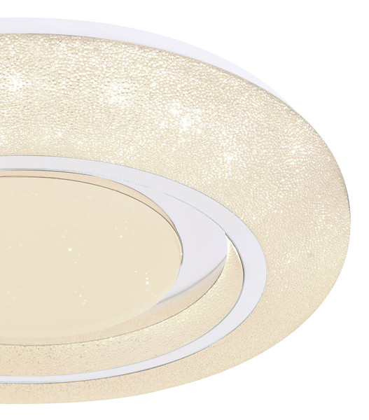 Globo Rada LED Deckenleuchte 24W CCT Weiß, Metall Sparkle-Dekor Ø38cm 483111-24