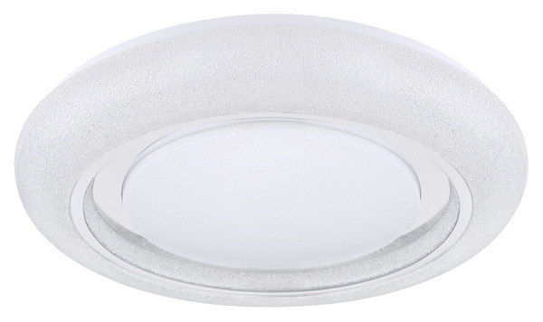 Globo LED Deckenleuchte Rada 28W dimmbar Fernbedienung CCT warm-/tageslichtweiss Weiß opal sparkle Metall Ø48cm
