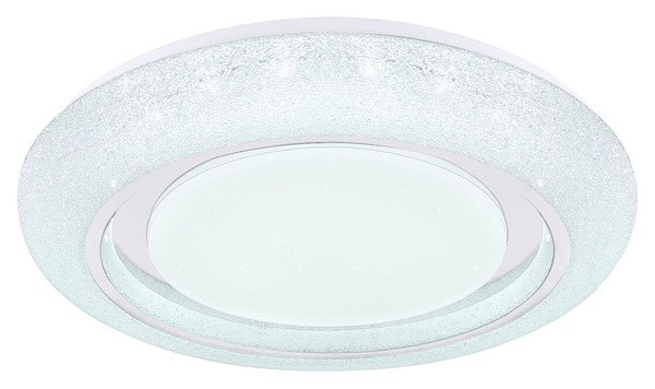 Globo LED Deckenleuchte Rada 28W dimmbar Fernbedienung CCT warm-/tageslichtweiss Weiß opal sparkle Metall Ø48cm