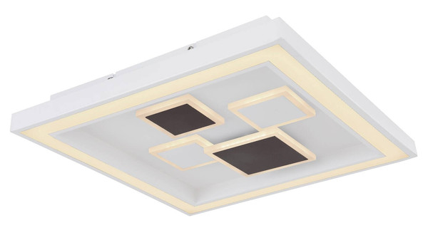 Globo LED Deckenleuchte Nolo 50W dimmbar Fernbedienung CCT warm-/tageslichtweiss Weiß Metall 48x48cm
