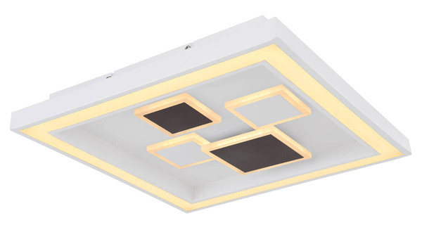 Globo LED Deckenleuchte Nolo 50W dimmbar Fernbedienung CCT warm-/tageslichtweiss Weiß Metall 48x48cm