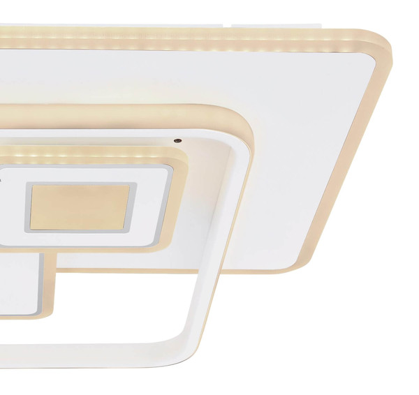 Globo LED Deckenleuchte Roderick 50W dimmbar Fernbedienung CCT warm-/tageslichtweiss Weiß Metall 50x50cm