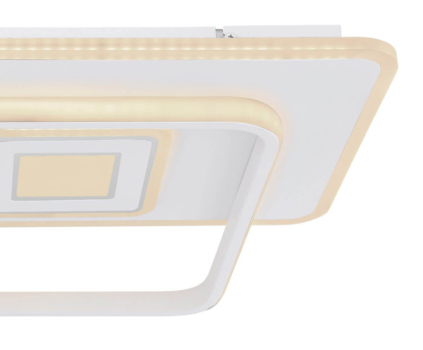 Globo LED Deckenleuchte Roderick 55W dimmbar Fernbedienung CCT warm-/tageslichtweiss Weiß Metall 65x44cm