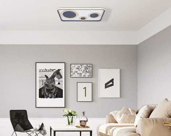 Globo Nora LED Deckenleuchte 55W CCT Graphit, Metall Fernbedienung Nachtlicht Memoryfunktion Ø0cm 48446-55