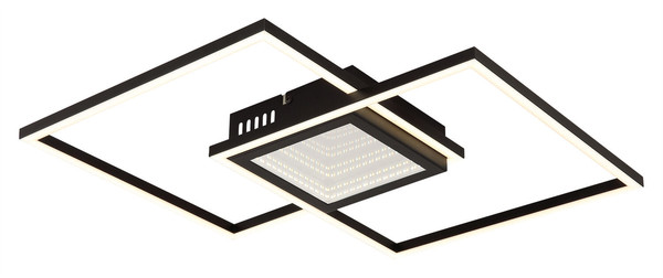 Globo Saunders LED Deckenleuchte 32W CCT Schwarz Matt, Metall Fernbedienung Nachtlicht Memoryfunktion 5cm 48468-32