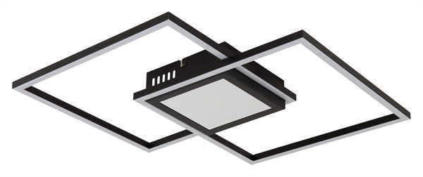 Globo Saunders LED Deckenleuchte 32W CCT Schwarz Matt, Metall Fernbedienung Nachtlicht Memoryfunktion 5cm 48468-32