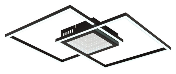 Globo Saunders LED Deckenleuchte 32W CCT Schwarz Matt, Metall Fernbedienung Nachtlicht Memoryfunktion 5cm 48468-32