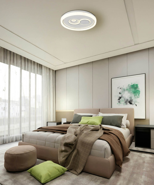 Globo Ruiz I LED Deckenleuchte 36W CCT Weiß Matt, Metall Memoryfunktion Ø49cm 48470