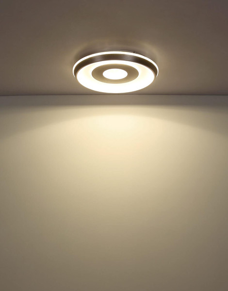 Globo LED Deckenleuchte Williamson 40W CCT warm-/neutral-/tageslichtweiss Weiß matt champagnerfarben matt Metall Ø49cm