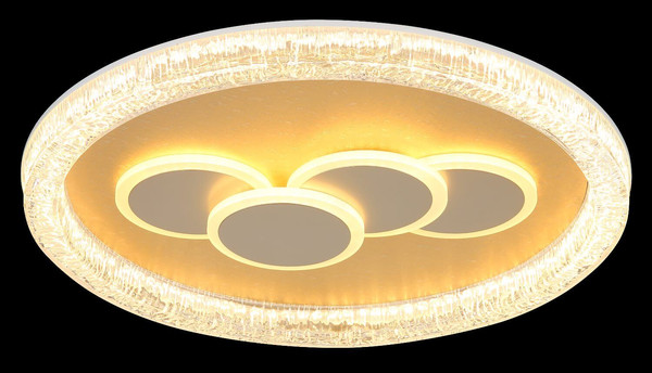 Globo LED Deckenleuchte Loraine 40W warmweiss Weiß matt klar Kristall Effekt Metall Ø49,5cm