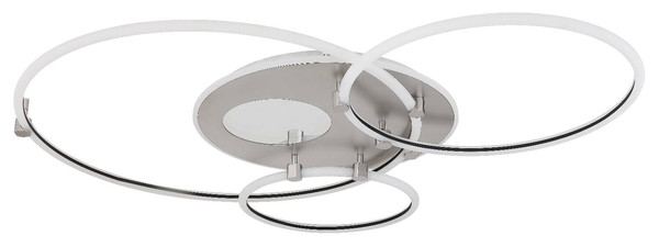 Globo LED Deckenleuchte Deon 80W CCT warm-/neutral-/tageslichtweiss Weiß matt Metall Grau gebürstet 108x95cm