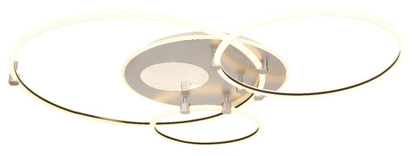 Globo LED Deckenleuchte Deon 80W CCT warm-/neutral-/tageslichtweiss Weiß matt Metall Grau gebürstet 108x95cm