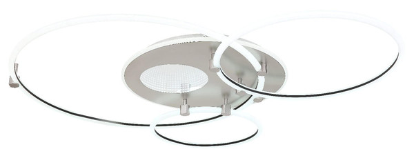 Globo LED Deckenleuchte Deon 80W CCT warm-/neutral-/tageslichtweiss Weiß matt Metall Grau gebürstet 108x95cm