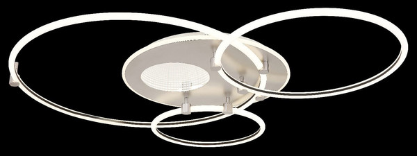 Globo LED Deckenleuchte Deon 80W CCT warm-/neutral-/tageslichtweiss Weiß matt Metall Grau gebürstet 108x95cm