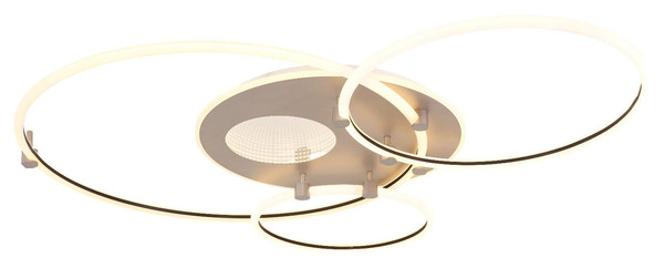 Globo LED Deckenleuchte Deon 80W CCT warm-/neutral-/tageslichtweiss Weiß matt Metall Champagner 108x95cm