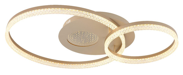 Globo LED Deckenleuchte Sanford 30W warmweiss Sandfarben matt cappuccinofarben matt Metall 70x50cm