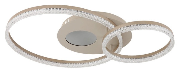 Globo LED Deckenleuchte Sanford 30W warmweiss Sandfarben matt cappuccinofarben matt Metall 70x50cm