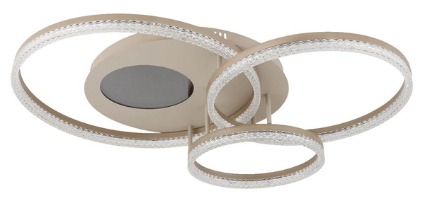 Globo LED Deckenleuchte Sanford 40W warmweiss Sandfarben matt cappuccinofarben matt Metall 78x60cm