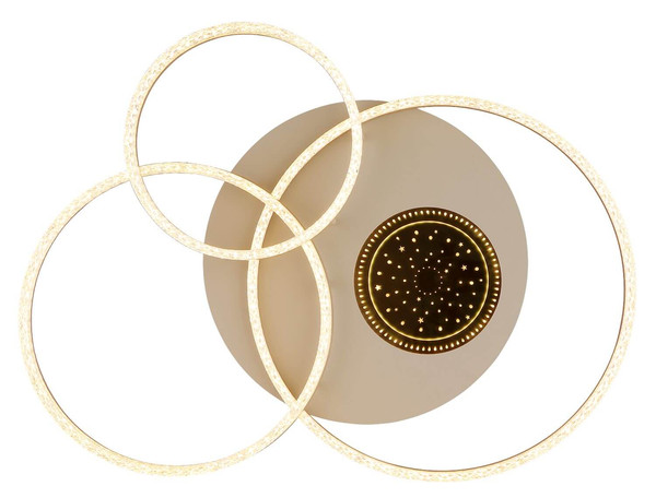 Globo LED Deckenleuchte Sanford 40W warmweiss Sandfarben matt cappuccinofarben matt Metall 78x60cm