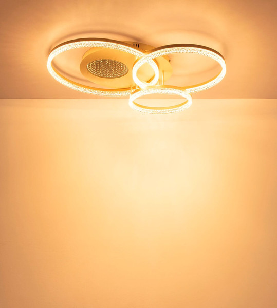 Globo LED Deckenleuchte Sanford 40W warmweiss Sandfarben matt cappuccinofarben matt Metall 78x60cm