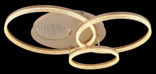 Globo LED Deckenleuchte Sanford 40W warmweiss Sandfarben matt cappuccinofarben matt Metall 78x60cm