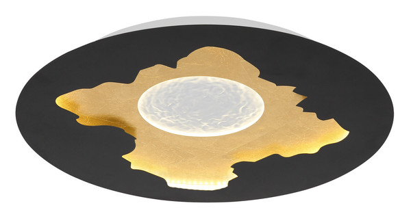 Globo Obscura LED Deckenleuchte 40W Neutralweiß Schwarz Matt, Metall Memoryfunktion Ø45cm 48485