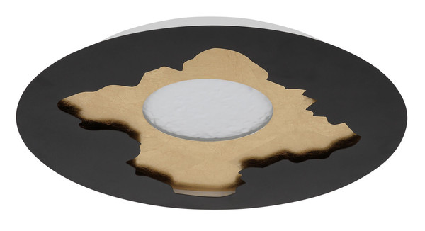 Globo Obscura LED Deckenleuchte 40W Neutralweiß Schwarz Matt, Metall Memoryfunktion Ø45cm 48485