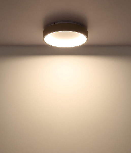 Globo LED Deckenleuchte Gallegos 36W dimmbar Fernbedienung CCT warm-/tageslichtweiss Sandfarben matt Metall Aluminium Ø38cm