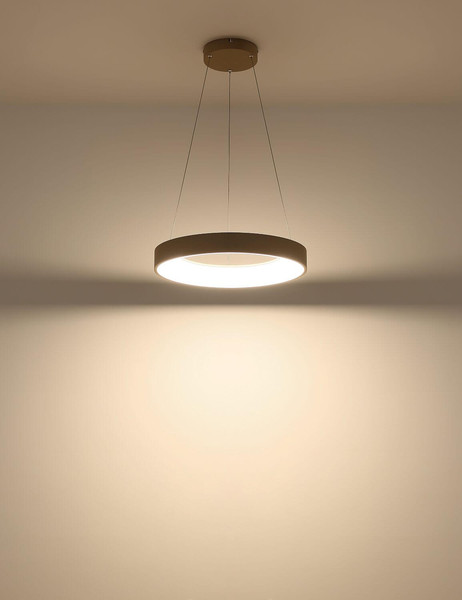Globo LED Pendelleuchte Gallegos 48W dimmbar Fernbedienung CCT warm-/tageslichtweiss Sandfarben matt Metall Aluminium Ø50cm