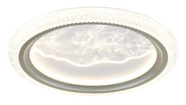 Globo LED Deckenleuchte Odessa 28W CCT warm-/neutral-/tageslichtweiss Grau matt klar Metall Acrylkristalle Ø39,5cm