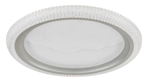 Globo LED Deckenleuchte Odessa 28W CCT warm-/neutral-/tageslichtweiss Grau matt klar Metall Acrylkristalle Ø39,5cm