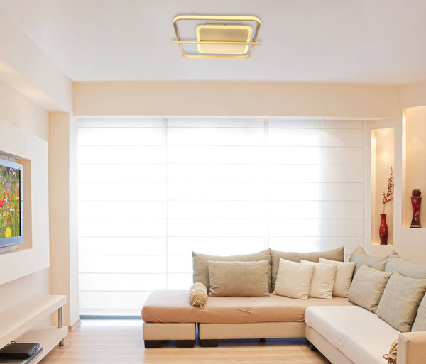 Globo Reball LED Deckenleuchte 36W Warmweiß Goldfarben, Metall 5cm 48553-36